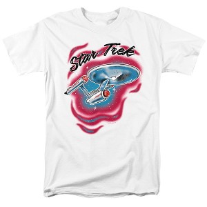 Star Trek Trek Airbrush Adult T-Shirt White - 1 of 4