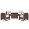 Buenhomino Outdoor Wicker Patio Furniture Set with Fire Pit Table, 5 Pieces Patio Conversation Sets with 4 Outdoor Patio Chairs and 1 Fire Pit Table - 2 of 4