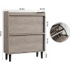 Shoe Cabinet with Flip-Down Doors - Space-Saving Entryway Organizer with Adjustable Shelf, Wooden Shoe Storage - 2 of 4