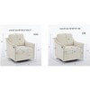 Swivel Rotating Chair, Upholstered Accent Chair with USB Port and Copper Nail Decor 4L -ModernLuxe - 3 of 4