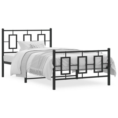 vidaXL Metal Bed Frame with Headboard and Footboard Black 39.4 in.x78.7 in.