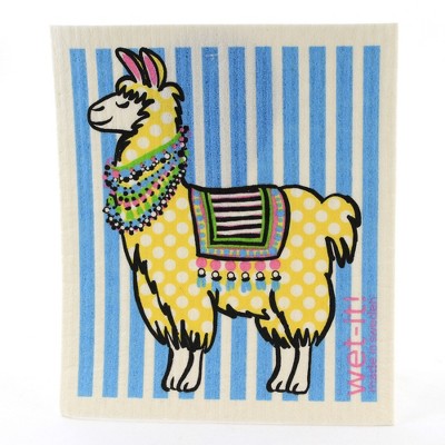 Swedish Dish Cloth 7.75" Polka Llama Eco Friendly  -  Dish Cloth