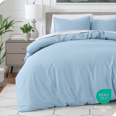 Light Blue Ultra-Soft Microfiber Twin/Twin XL Duvet Cover Set