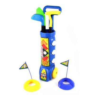 Insten Golf Club Toy Set with 3 Balls, 3 Clubs & 2 Practice Holes, Games for Kids & Toddlers, Blue
