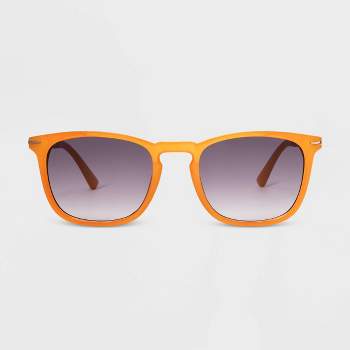 Women's Shiny Plastic Square Sunglasses with Gradient Lenses - Universal Thread™ Honey Yellow