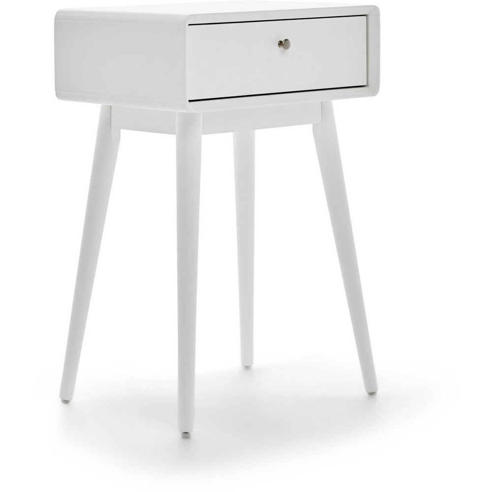 Photos - Coffee Table Elle Decor Rory One Drawer Side Table White - Adore Decor 