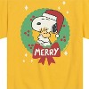 Boys' - Peanuts - Snoopy and Woodstock Christmas Skating Short Sleeve Graphic T-Shirt - 2 of 4
