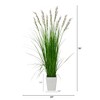 Nearly Natural 75-in Grass Artificial Plant in White Metal Planter - 2 of 4
