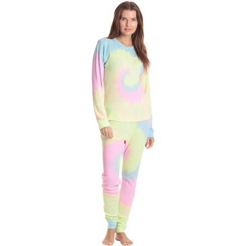 Just Love Women s Tie Dye Two Piece Thermal Pajama Set Waffle Pj Set 6962 10699 xxxl Target