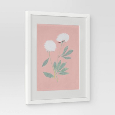 (Set of 2) 16&#34; x 20&#34; &#39;Pink and Blue&#39; Floral Framed Posters - Threshold&#8482;