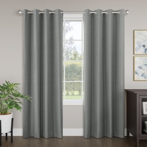 Awesome Home  Brushed Serengeti Stria 100% Blackout Grommet Pair (2 panels) - 1 of 4