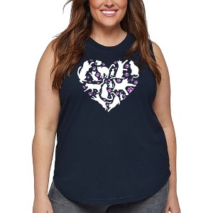 LA Pop Art Cat Heart - Women's Word Art Tank Top - 1 of 4