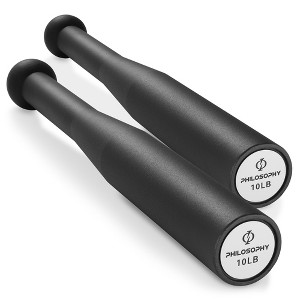 Philosophy Gym Indian Clubs Pair- Weighted Steel Exercise Club Bells Set, Arm Strength Trainer - 1 of 4