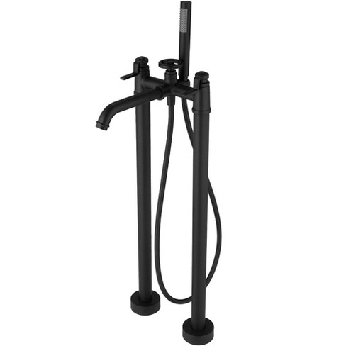 3-Handle Freestanding Floor Mount Roman Industrial Style Tub Faucet Bathtub Filler With Hand Shower - image 1 of 4