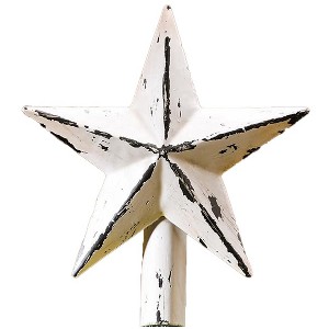 Aoibox Mini Christmas Tree Topper Retro Metal Star 6 x 4 Inch for Desktop or 2 3 4 Foot Trees Rustic Farmhouse Holiday Decor 1 Piece - 1 of 4