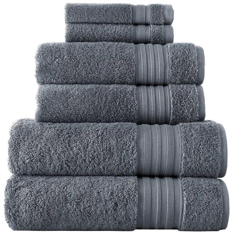 Laural Home Charcoal Grey Spa Collection 6-Pc. Cotton Towel Set, 1 of 2