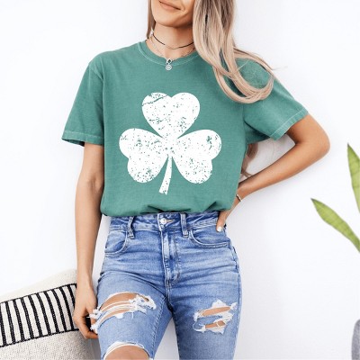 Simply Sage Market Clover Distressed Garment Dyed Tee