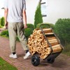 VEVOR Firewood Log Cart, 250 lbs Load Capacity, Outdoor and Indoor Wood Rack Storage Mover with Pneumatic Rubber Wheels, Black - 2 of 4