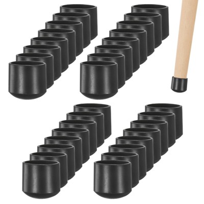 Unique Bargains Non-Slip PVC Chair Leg Caps Floor Protectors for Folding Chairs Black