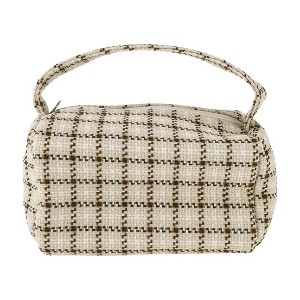 Unique Bargains Women's Plaid Handheld Cosmetic Bag 1 Pc - 1 of 3