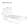 Queen/King Size Platform Bed with Tall Headboard, Vintage Pinewood Bed Frame, Traditional Style - ModernLuxe - 3 of 4