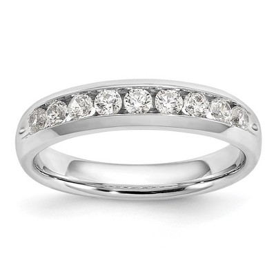Black Bow Jewelry 14K White Gold 1/8 to 1/2 Ctw Lab Created Diamond Channel Tapered Band