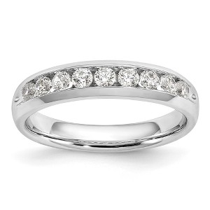 Black Bow Jewelry 14K White Gold 1/8 to 1/2 Ctw Lab Created Diamond Channel Tapered Band - 1 of 4