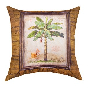 18" Climaweave Pillow – Palm Trees Brown Beach Decor by Manual Woodworkers and Weavers - 1 of 3