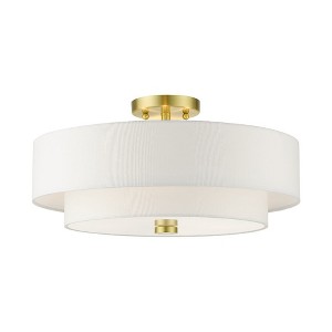 Livex Lighting Claremont 4 - Light Semi-Flush Mount in  Satin Brass - 1 of 2