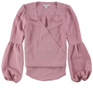 bar III Womens Blouson Sleeve Knit Blouse, Pink, Large - 1 of 2
