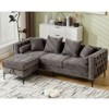 TiramisuBest 3 in 1 Pull Out Couch & L Shaped Sectional Sofa Chenille Convertible Storage Ottoman - 2 of 4