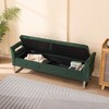 Lyngins Soft Velvet Storage Bench with Armrests, Multi-Function Ottoman with Storage, Foot Stool, Bed Bench, Entryway Bench for Living Room, Entryway - 3 of 4