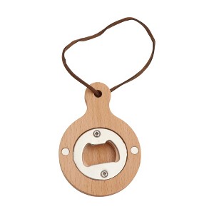 Unique Bargains Bottle Opener Magnetic Bottle Opener Beech Wood Handle Magnet Wood Light Brown 2.36"x3.35"x0.47" 1 Pcs - 1 of 4