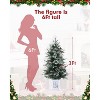 GAOMON Set of 2 Pre-lit Artificial Mini Christmas Tree, 3 ft Tabletop Christmas Trees with 78 LED Lights and Snowflake - 2 of 4
