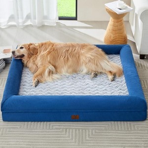 Extra Large Dog Bed, Washable Dog Couch with Removable Waterproof Cover, Orthopedic Large Pet Sofa Bed with Bolster Sides for Sleeping - 1 of 4