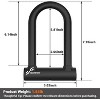 Sportneer Bike Lock: Heavy Duty Anti Theft Bike U Lock with 5ft Security Steel Cable - 17mm Shackle Bicycle U-Locks with Keys & Sturdy Mounting Bracke - 3 of 4
