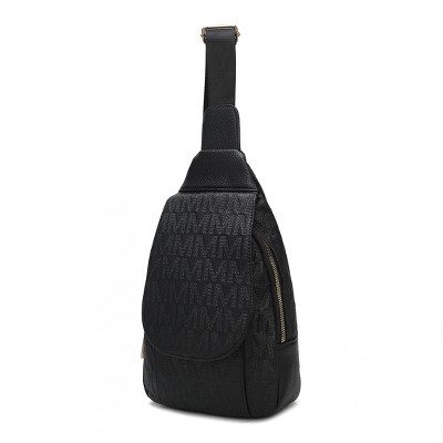 MKF Collection Cleisy M logo Embossed Vegan Leather Women’s Sling Bag by Mia K