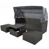 4-Pieces Outdoor Patio Rattan Daybed Sunbed Set with Retractable Canopy, Lift Table, and Adjustable Seat - 4 of 4