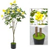 Acekool 4.2ft Artificial Flower Tree with Yellow Blooms and Green Leaves, Pre-Potted Faux Floor Plant for Garden, Home, Wedding, Party Décor - 2 of 4