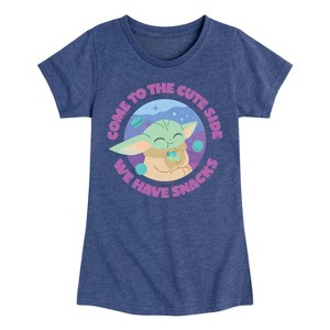 Girls' - The Mandalorian - Come To The Cute Side Fitted Short Sleeve Graphic T-Shirt - 1 of 4