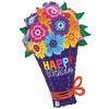 LoonBalloon 30 Inch Bold Blooms Birthday Balloon with 4 latex ballons- Festive & Colorful - 2 of 3