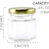 Cornucopia Brands Mini Hexagon Glass Jars 48pk; 1.5oz w/ Gold Lids for Spices, Gifts, Party Favors, DIY and More - 2 of 4