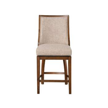 24" Katherine Upholstered Swivel Counter Stool Walnut Brown - Home 2 Office