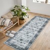 Area Rug Washable Printed Vintage Floral Non Slip Low Pile Rugs Soft Rubber Backed Indoor Bedroom Rugs for Laundry Room - 2 of 4