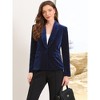 INSPIRE CHIC Women's Velvet Shawl Collared Long Sleeve Button Down with Pockets Business Blazer - 4 of 4