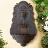 John Timberland Lion Head Rustic 2 Tier Outdoor Wall Water Fountain with LED Light 31 1/2" for Yard Garden Patio Home Deck Porch Exterior Balcony - image 2 of 4