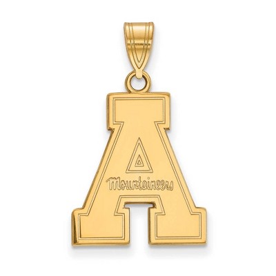 Black Bow Jewelry 10k Yellow Gold Appalachian State Mountaineers NCAA Large Pendant