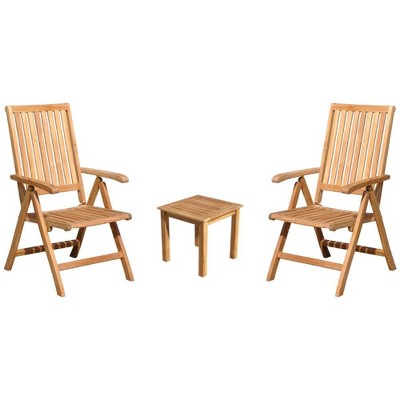 Heritage 3pc Teak Bistro Set - Natural - Courtyard Casual