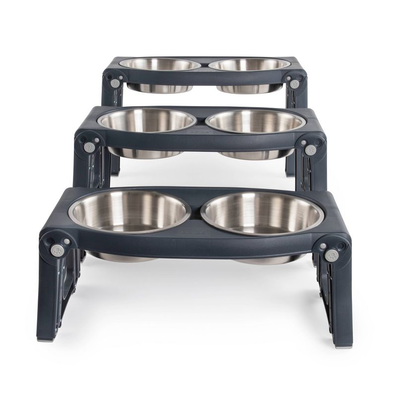 Dexas Adjustable Height Stainless Steel Dog Bowl, 2 of 7
