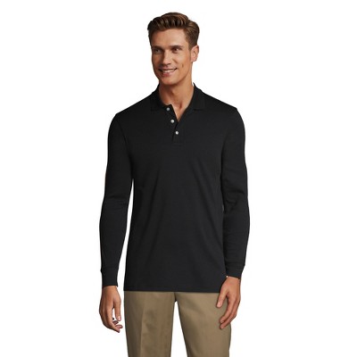 Lands' End School Uniform Men's Long Sleeve Interlock Polo Shirt